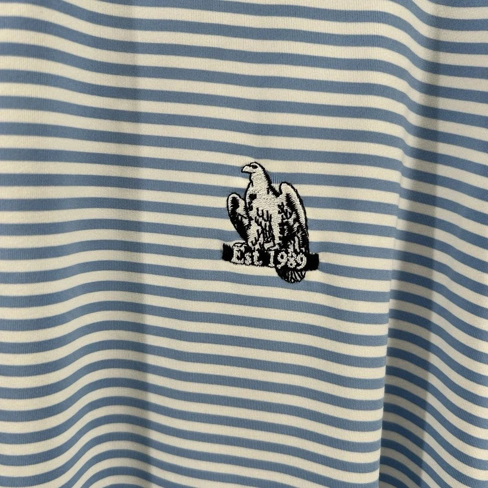 FootJoy Polo Shirt Mens 2XL Blue White Stripe ProDry‎ Lisle Golf Performance